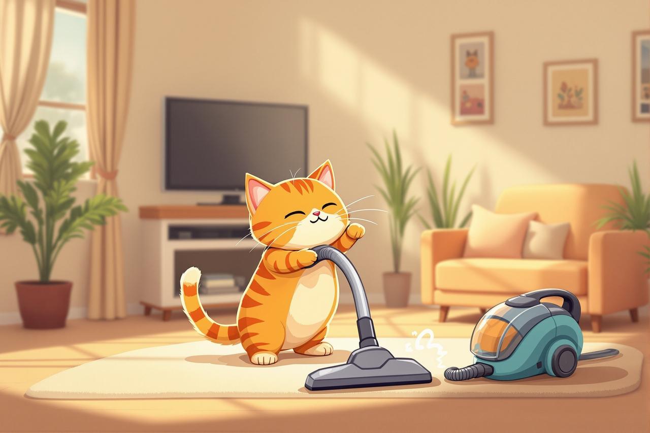 ai漫剧平台 - 《喵星人入侵》第38集：猫咪大战吸尘器